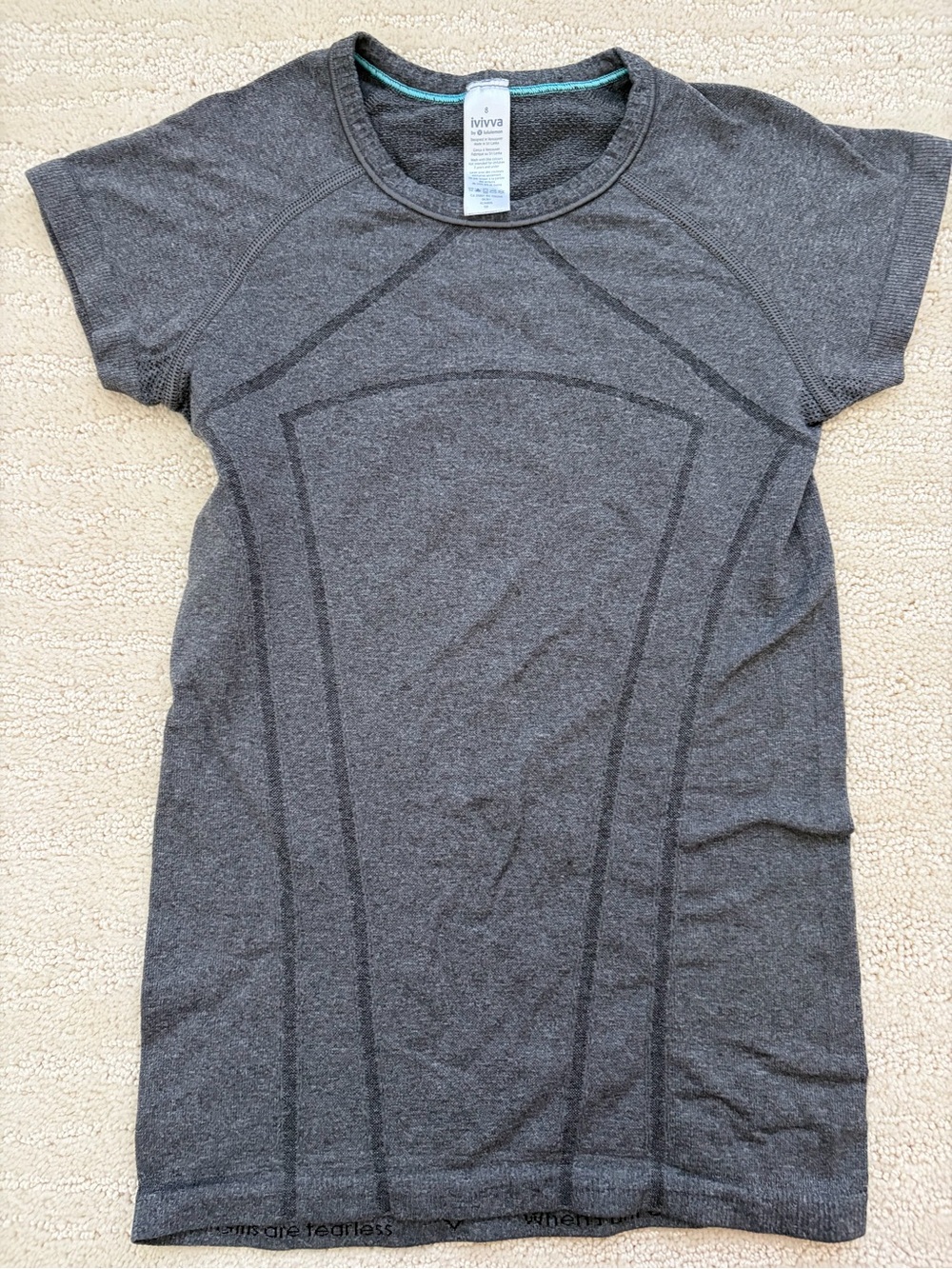 Ivivva Gray Short Sleeve Seam-Panel Active Tee